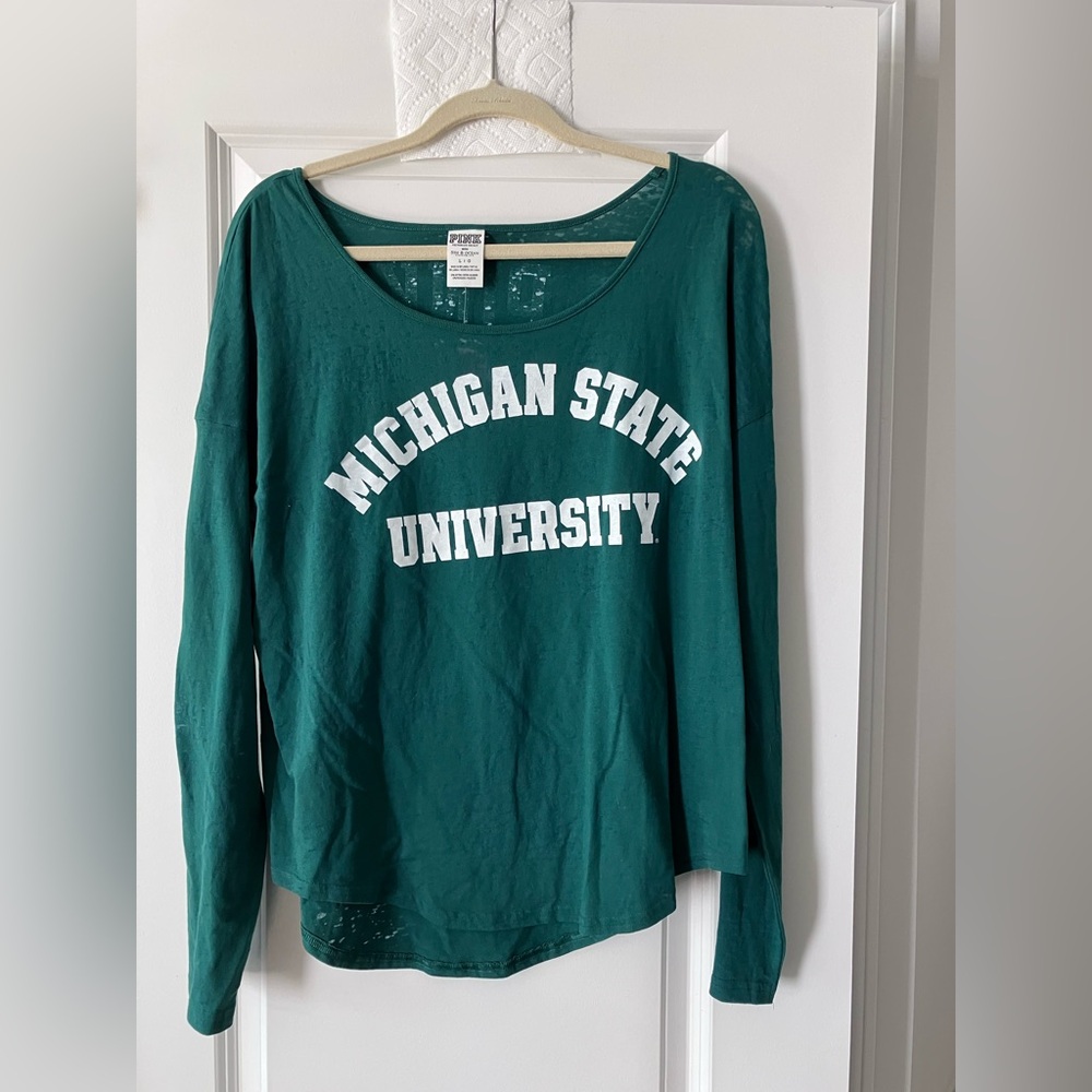 RARE - Victoria’s Secret - Pink - Michigan State University Weathered Pullover
